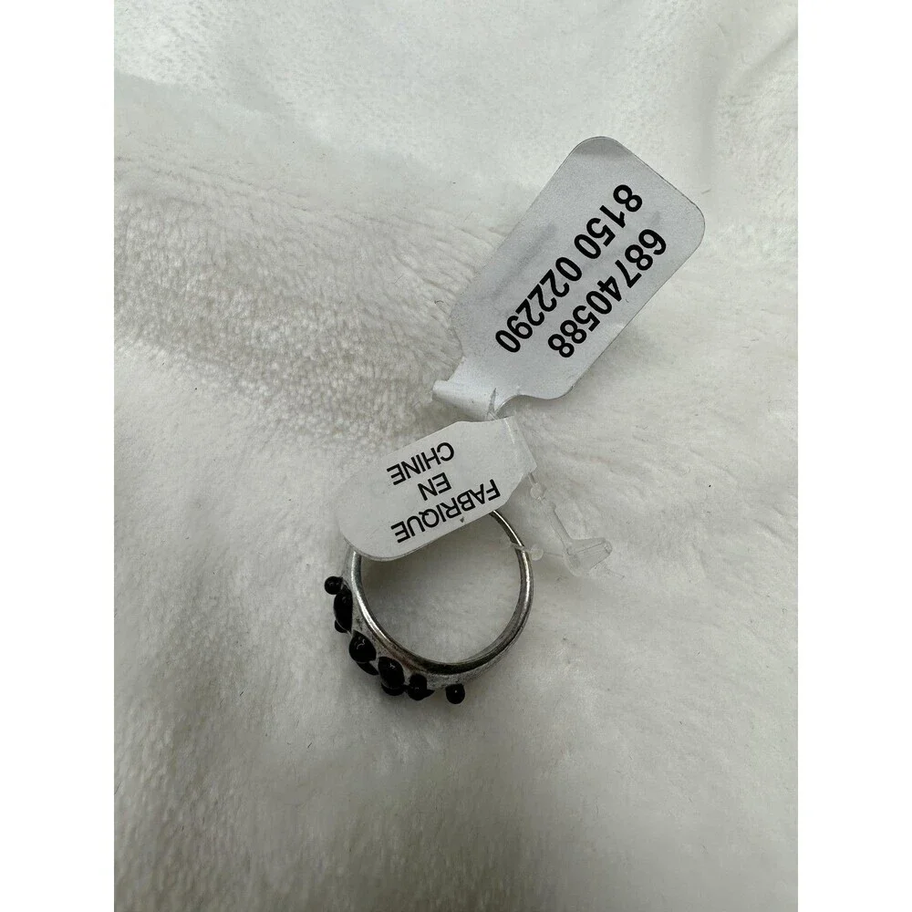 NEW Free People Pixie Promo Ring Chunky Statement Ring Black Stone Modern Size 8